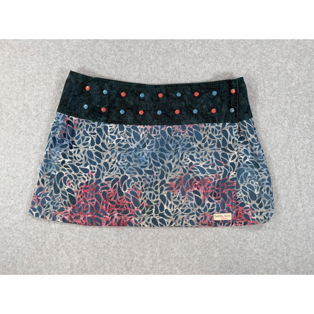 Sweet Spot Skirts OS Wrap Skirt Reversible Batik Cotton Snap Adjustable